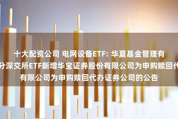 十大配资公司 电网设备ETF: 华夏基金管理有限公司关于旗下部分深交所ETF新增华宝证券股份有限公司为申购赎回代办证券公司的公告