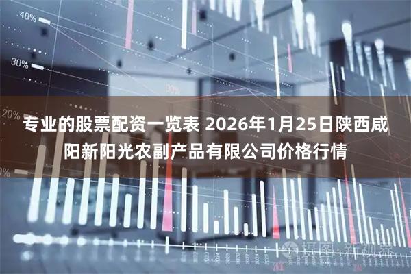 专业的股票配资一览表 2026年1月25日陕西咸阳新阳光农副产品有限公司价格行情